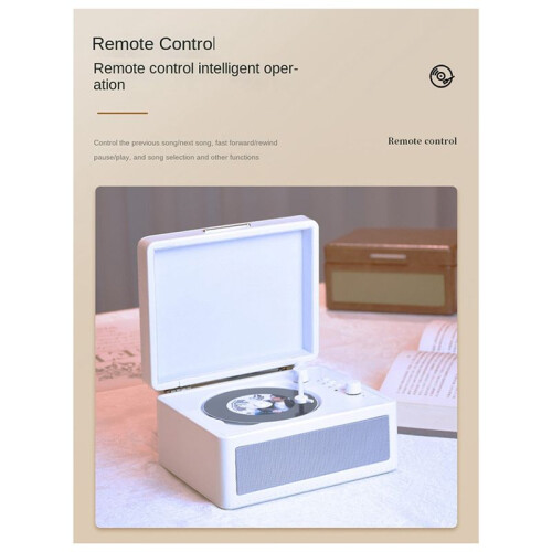 Bärbar Trådlös -Högtalare, Multi-Functional Reprodutor CD Retro, Record Audio Player Mörkgrön 1