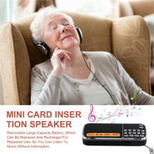 AM Radio Digital Portable Stereo Speaker MP3 Audio Player Radio LED Flashlight Support USB Drive TF Card AUX-in