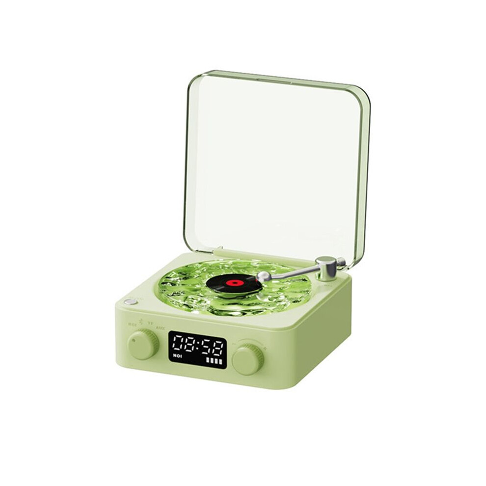 Kw03 Retro Vinyl Record Speaker Rgb Wireless 5.0 Turntable Speaker Player Stereo Sound With Noise White/Green 4712474938258