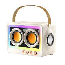 -Lautsprecher, Tragbarer Sound-Lautsprecher, Musik, Kabelloses Radio, FM, -Dual-Lautsprecher, -Audio, Weiß