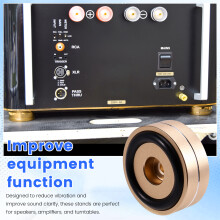 4PCS HiFi Turntable Isolation Feet Stand Speakers Spikes Audio Pads, for Amplifier/Speaker/Turntable 40X15mm Gold