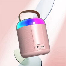 Tragbare Karaoke-Maschine Y2 KTV -System Kabelloses Doppelmikrofon Hi-Fi-Stereosound Rosa