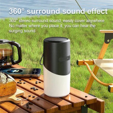 Outdoor Subwoofer Speaker IPX5 Waterproof TWS Camping Speaker Desktop Sound Box with RGB Colorful Light Green