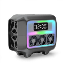 Alto-Falante  Alto-Falante Estéreo Carregador Sem Fio Almofada com Luz LED Despertador Estação de Carregamento Rápido para Smartphone C