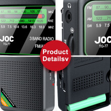 Taschenradio Tragbares -Vollbandradio AM/FM/SW-Radio mit Wiederaufladbarem Akku, Kopfhörer-Miniradio für Alte, C