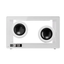 Altavoz Retro Portátil, Reloj, Barra de Sonido Transparente Inalámbrica de Alta Fidelidad con Luz RGB, Reproductor de Música de Audio con