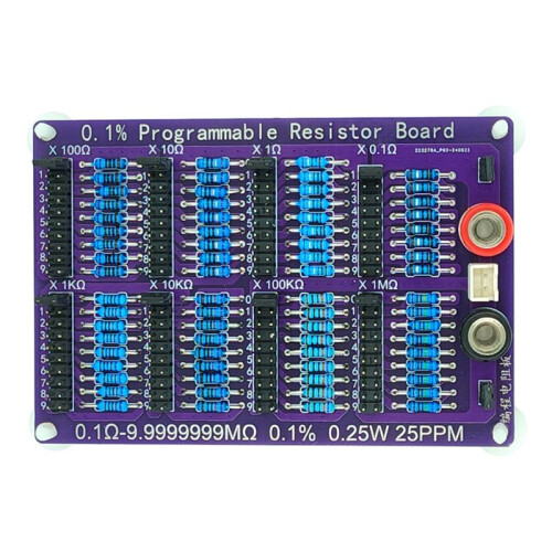 0.1Ω-9.9999999MΩ 0.1% 0.25W 25PPM Programmable Resistor Board Resistance Tolerance 0.1% High Precision 8-Segment 1