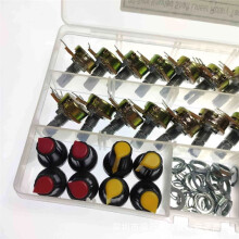 20PCS Potentiometer Kit with Knobs B5K 10K 20K 50K 100K Single Shaft 15MM Potentiometer