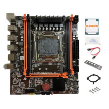 Carte Mère X99E + CPU E5 2666 V3 + Graisse Thermique Prise en Charge de la RAM 4XDDR4 RECC PCIEX16 NVMe Gigabit LAN Card Carte Mère de Bureau