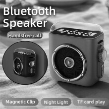 Magnetic Backclip Speaker Display Hifi Sound Music Box Wireless Night Light MP3 Handsfree Call