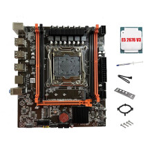 X99E Motherboard+E5 2676 V3 CPU+Thermal Grease PCIEX16 NVMe Gigabit LAN Card Support 4XDDR4 RECC RAM Desktop Motherboard