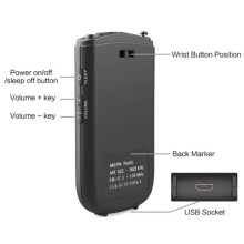 Portable Digital Radio AM/FM Bands, Weather Alert,Alarm Function with 3.5 mm Headphone Jack,800 MAh Battery Capacity