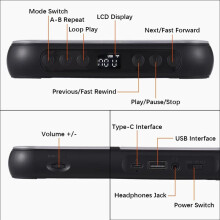 KC-918 CD Player Portable BT Music Player CD Runner Dustproof Cover 6 Modes Remote Control External Playback HIFI Sound