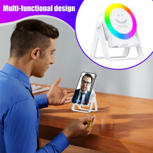 Altavoz 4 en 1 con Inducción Inalámbrica, Soporte Multifuncional, Recargable, Sensor de Luz Ambiental.