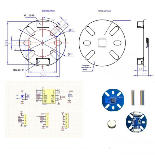 MT6835 Magnetic Encoder 21bit High Precision 4-Wire SPI AB16384 Pulse SPI ABZ Mode for Stepper Brushless Motor 1
