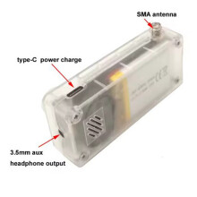 SI4732 Radio with 3D Bracket Full Band LSB USB AM FM Radio SW MW VHF Portable Pocket Radio Transparent Case