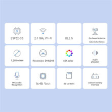Placa de Desarrollo ESP32-S3 AI Electronic Eye DualEye de 1,28 Pulgadas Sin Pantalla Táctil LCD para Robot de Juguete