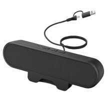 Alto-Falantes Minimalistas de Alta Potência de 10 W para Computador, Monitor USB de Mesa, Barra de Alto-Falantes com Clipe para Mesa com Fio