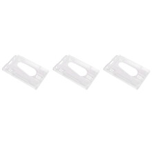 3X Vertical Hard Plastic Badge Holder Double Card ID Multi Transparent 10X6cm