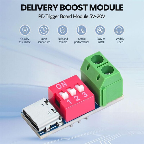 5 Stuks PD-Snellaadtestbord 5-20V Instelbare PD-Triggermodule USB Type-C 100W-Voedingstester 1