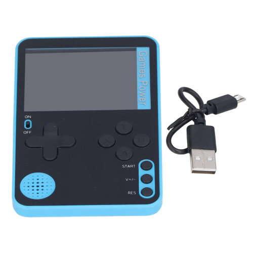 Blue Handheld Game Console 2.4" Screen, 1020mAh, Portable 10x6cm 1