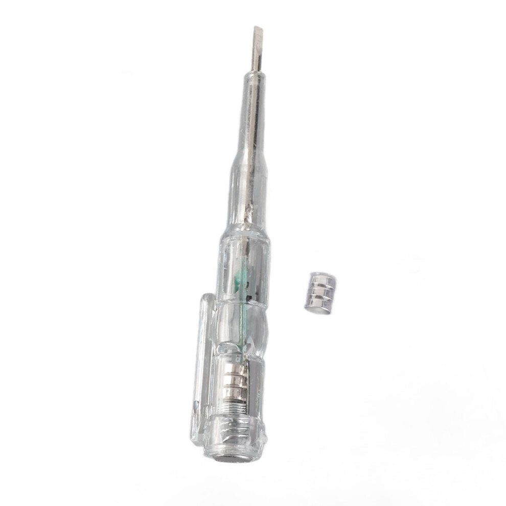 Flathead Screwdriver Electric Pen Circuit Tester Voltage Detector With Neon Light And Transparent Housing For Home Repair Durable Tool 9489952720968