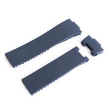 Blue Waterproof Silicone Watch Band 25mm Replacement Strap with Deployment Buckle for Ulysse Nardin
