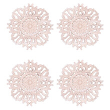 4X Lots Wood Carved Long Onlay Applique Unpainted Flower Walls Cabinets Door Decor Type:15cm Type A