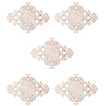 5X Lots Wood Carved Long Onlay Applique Unpainted Flower Walls Cabinets Door Decor Type:21X15cm