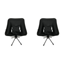 2X Silla Giratoria para Acampar, Silla Plegable PortáTil, Giratoria 360 con Bolsa de Transporte para Campamento Al Aire Libre, Viajes, Playa, Picnic,