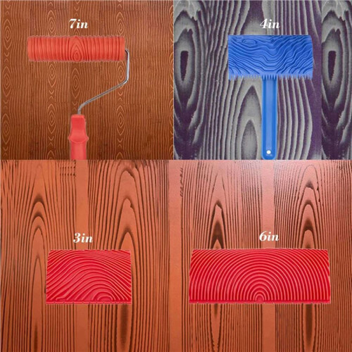 Wood Grain Tools, 8Pcs Wood Grain Roller Painting Tools Texture Pattern with Handles Texture Tool Paint,for Wall Room 2