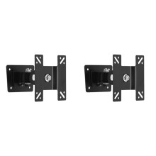 2X Universal Wall Mount Stand for 14-27inch LCD LED Screen Height Adjustable Monitor Retractable Wall for VESA TV-F03