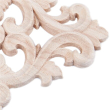 8X Lots Wood Carved Long Onlay Applique Unpainted Flower Walls Cabinets Door Decor Type:21x15cm