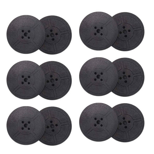 12Pack Typewriter Ribbon Twin Spool Typewriter Ribbon Ink Twin Spool Pack Ink for Most Typewriter(Black)