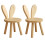 2X Small Board Stool, Cute Rabbit Ears Solid Wood Small Stool, Decorative Stool Children Chair 1