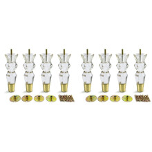 6.9Inch Acrylic Furniture Legs Replacement Sofa Feet Cabinet Modern Clear Decor DIY Legs Bed Feet Tapered Style Set of 8