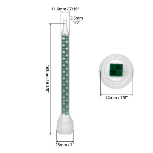 24 Element Epoxy Mixing Nozzle, Static Mixing Nozzle Tip for Adhesive Cartridges 200pcs 2