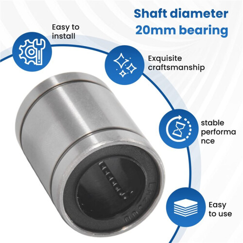 LM20UU 20mm Inside Dia Linear Motion  Bush Bearing Bushing Silver 2