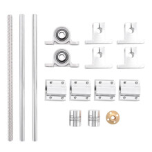 15Pcs 200Mm Asse Ottico Guida Alloggiamenti In Lega Asse Della Guida Di Lega Asse A Vite Boccola Scorrevole Boccola Giunto Albero Parti Cnc
