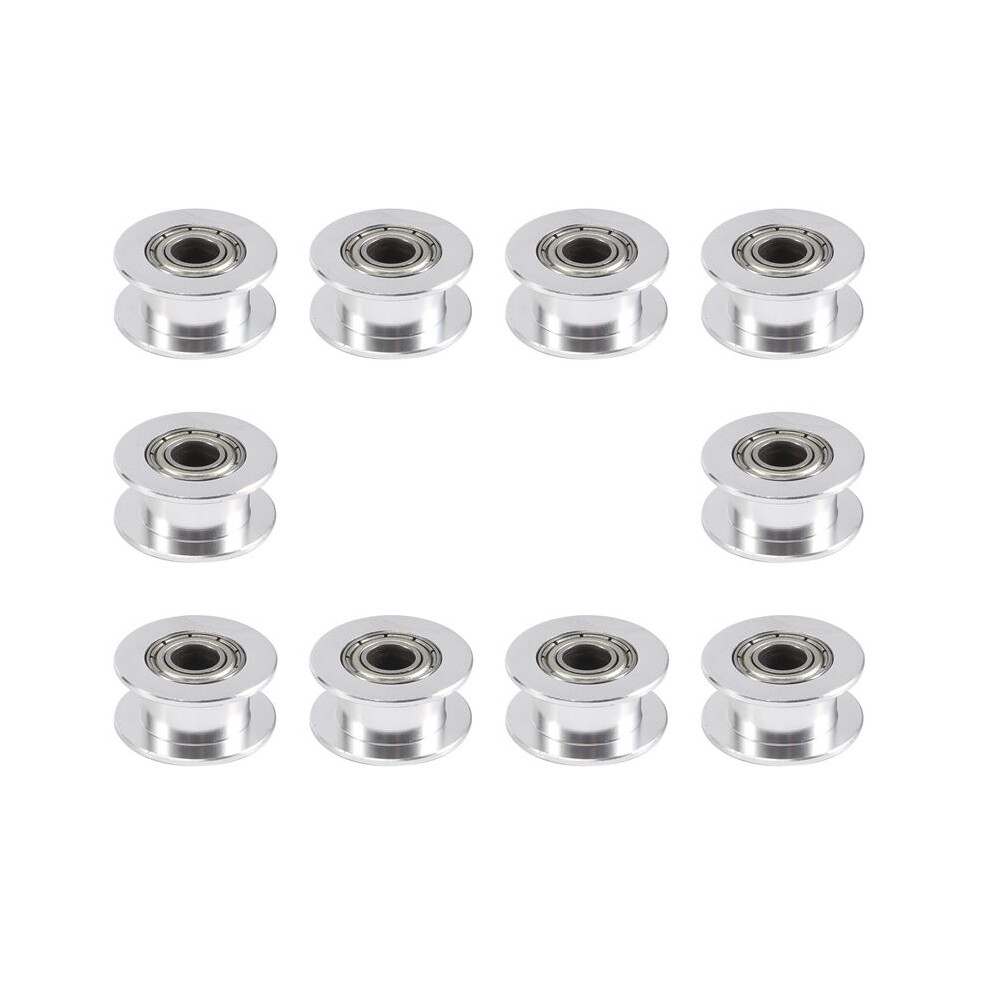 Gt2 20 Toothless Bore 5Mm Aluminum Timing Belt Idler Pulley For 3D Printer 6Mm Width Timing Belt (Pack Of 10Pcs) 4713037784510