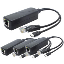 4-Pack 5V PoE Splitter, 48V to 5V 2.4A Adapter with Micro-USB Plug, for IP Camera,Tablets,for Raspberry Pi and More