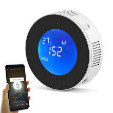WiFi Gasleckdetektor 1er Pack weißes ABS 100.42x34mm