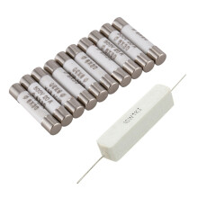 10 Pieces 6mmx30mm 20A Faset-Blow Ceramic Fuse Link 500V & 10 Pcs 1K Ohm 5% Ceramic Cement Power Resistor 10W Watt