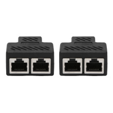 2 Porta Rj45 Splitter Adapter Rete Lan Extender Ethernet Connettore Spina  2Pz