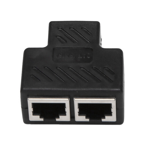 2 Port RJ45 Splitter Adapter LAN Network Ethernet Extender Connector Plug Lot 2Pcs