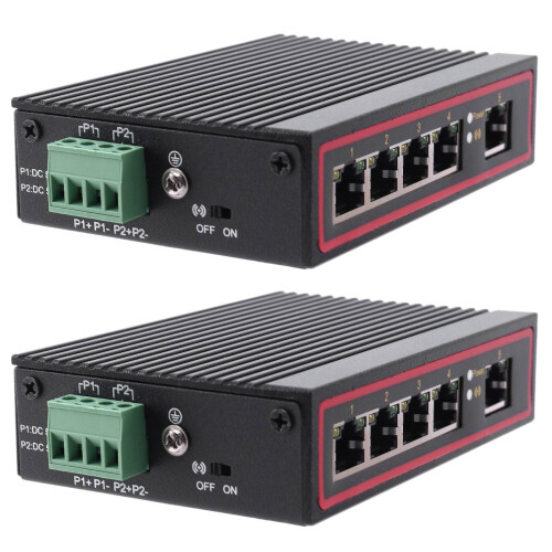 2X 5  RJ45 10/100M Ethernet Desktop  Hubs Type de Rail DIN pour Ordinateur Portable