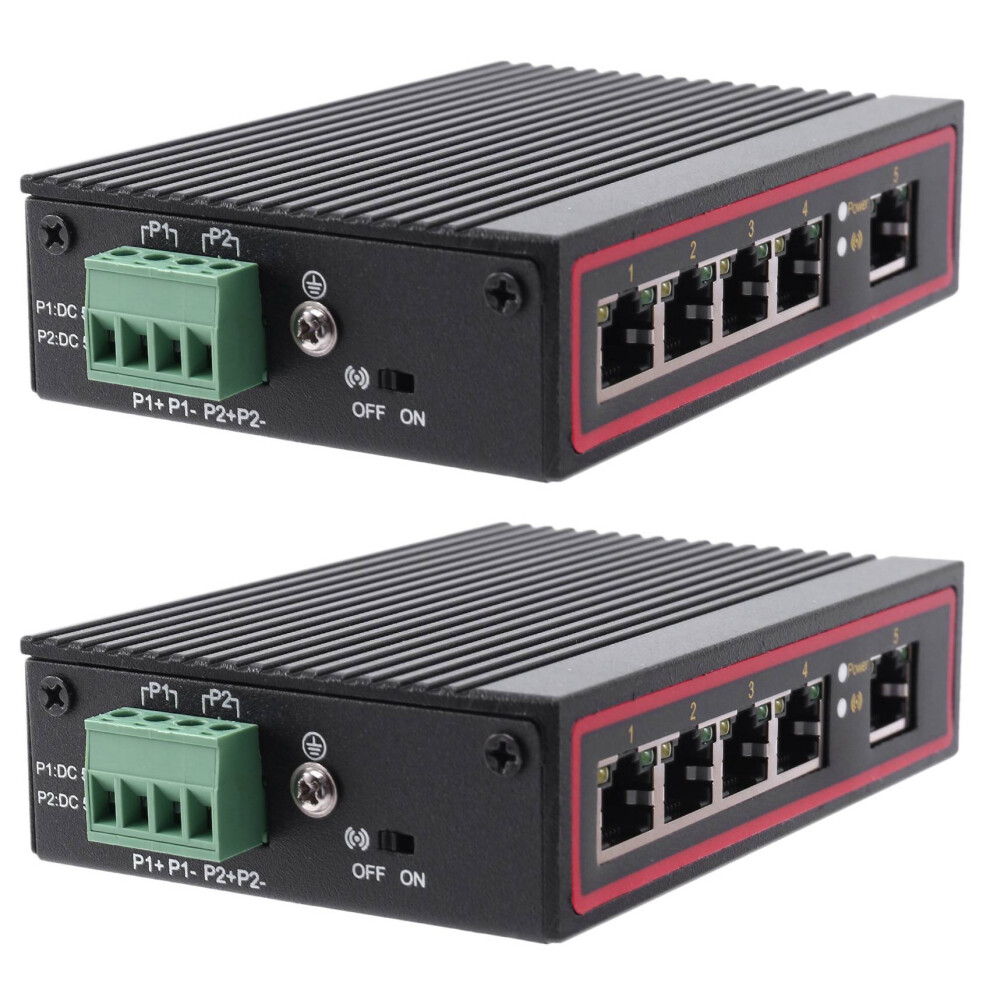 2X 5-Port Rj45 10/100M Ethernet Desktop Hubs Network Laptop Din Rail Type 6032747075212