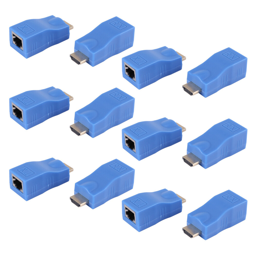 6X Extender To Rj45 Lan Network Extension Transmitter Receiver Tx Rx Cat5e Cat6 Ethernet Cable V1.4 30M 4K Hd Tv 6031114629225