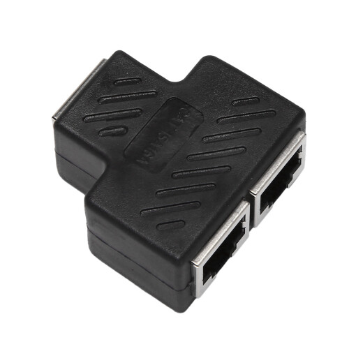 2 Port RJ45 Splitter Adapter LAN Network Ethernet Extender Connector Plug Lot 2Pcs 2