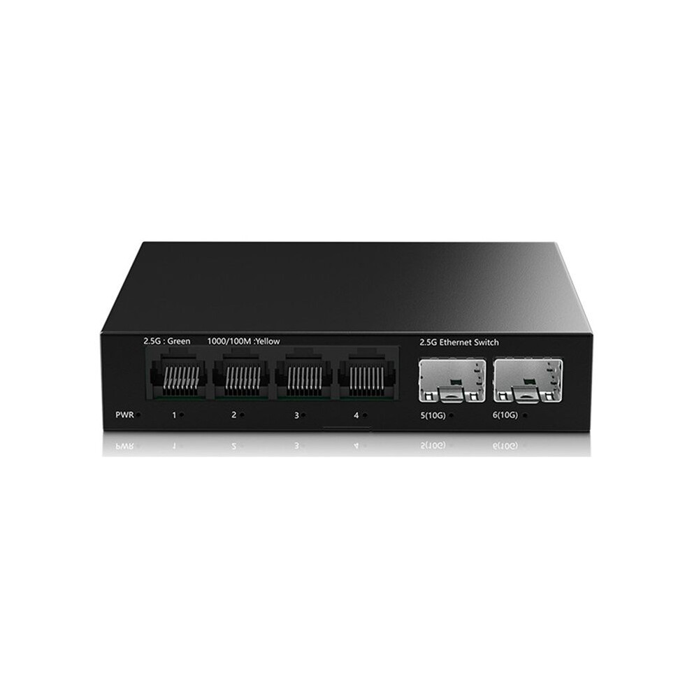 2.5G Ethernet 4 Port Unmanaged Network With Dual 10Gbe Sfp+ Slots Plug And For Homelab Setup Eu Plug 6031075247261